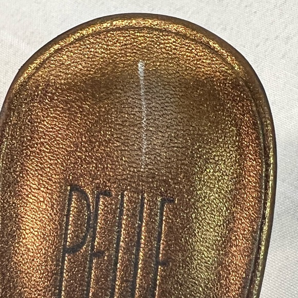 Pelle Moda Kristy metallic cooper color leather rhinestone slide heels size 6 M - Picture 12 of 13